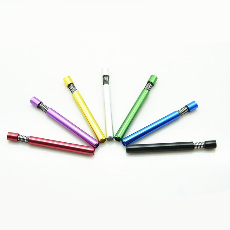 

water pipeS glass oil burner pipe 78MM Aluminum Snuff Snorter Tube Smoking Herb Cigarette Dugout tobacco pip