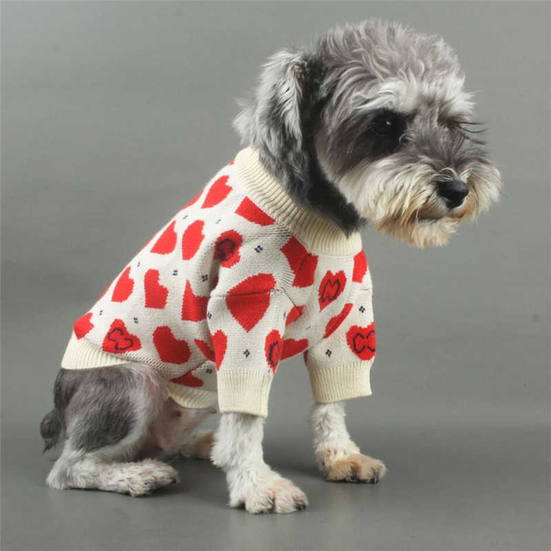 

Baroque Heart Pattern Pet Sweaters Dog Apparel Fashion Letter Embroidery Teddy Sweater Party & Banquet Lovely Pets Pullover Sweatshirt, As pic