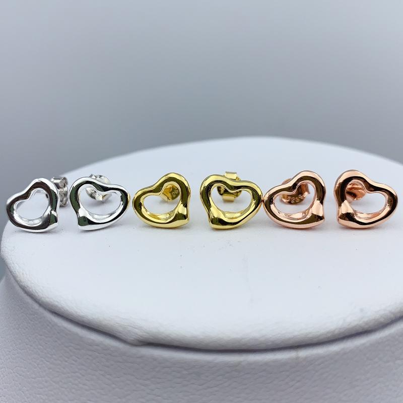 

Tiffon S925 Sterling Silver Earrings,Heart-Shaped Round Bowknot,High Quality With Logo,Women Jewelry Valentine Gift