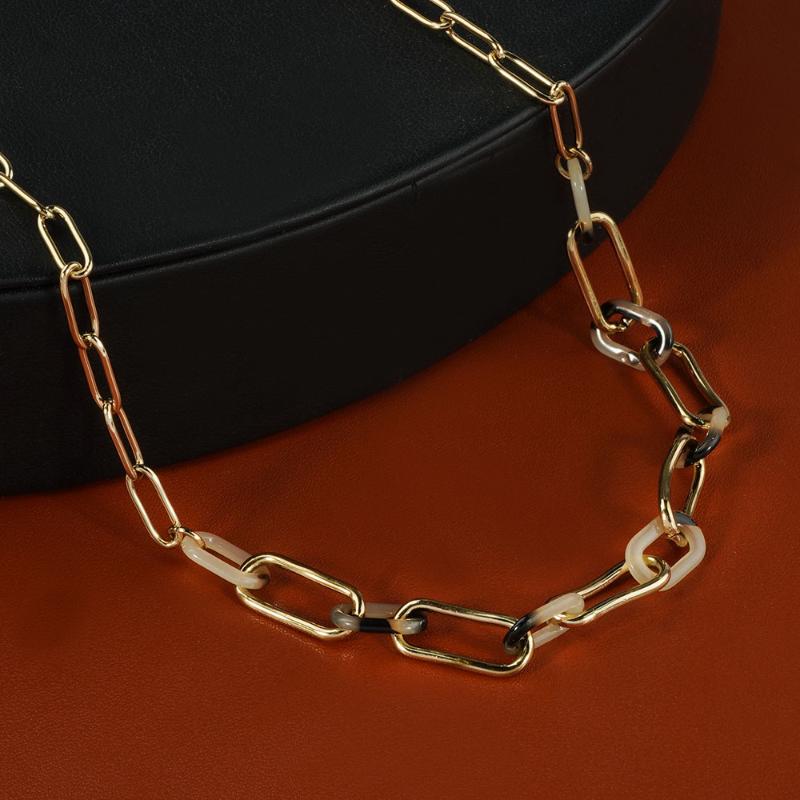 

Exaggerated metal punk chain item decorated female simple geometric single layer clavicle chain necklace