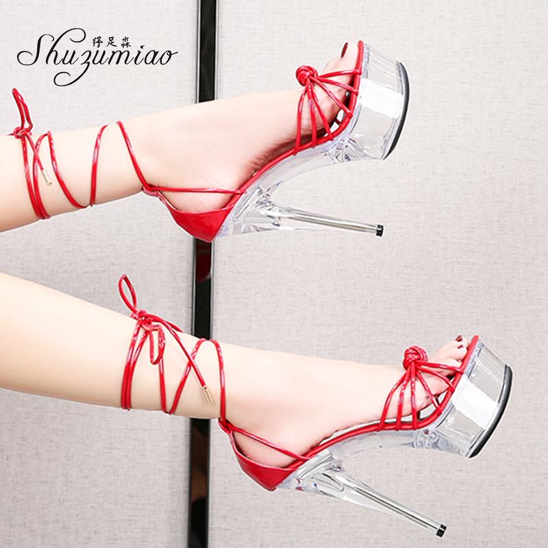 

Shuzumiao Women's Sandals High Heels 15cm Platform Sexy Female Shoes 2021 New Arrivals Girls And Ladies Designer Sandals Women, Blue