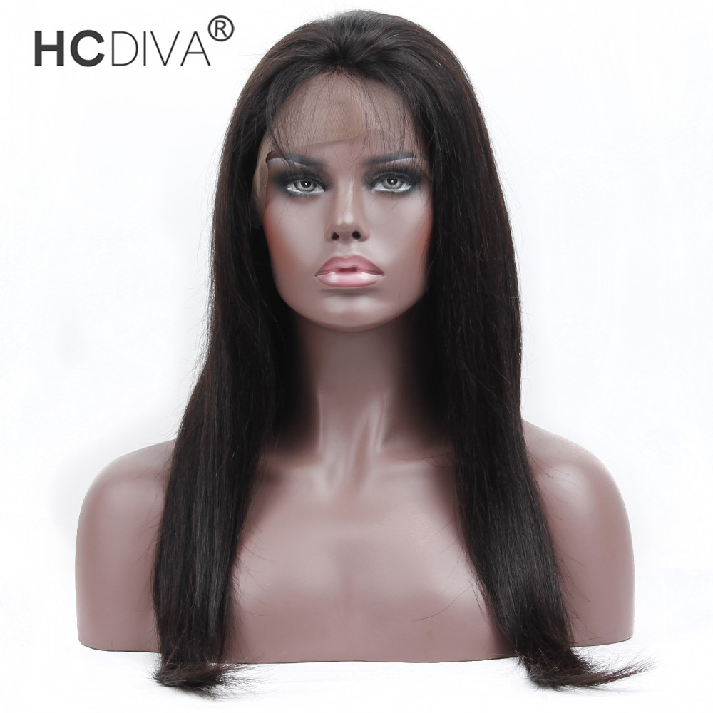 

Peruvian Virgin Human Hair Wigs 13*4 Lace Front Wigs Straight 14-22 inch 150% Density Prepluck Baby Hair Natural Black For Black Women, Natural color