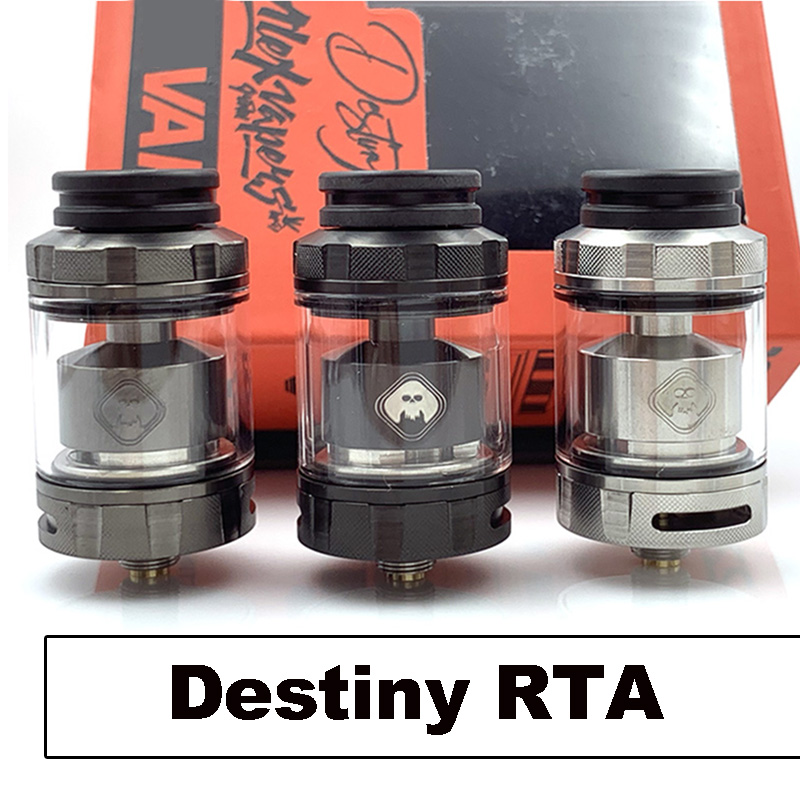 

Hellvape Destiny RTA 2ml/4ml 24mm Tank Prebuilt Clapton Coil Shoelace Cotton Vape Atomizer For 510 Thread Vape Tank Dead Rabbit