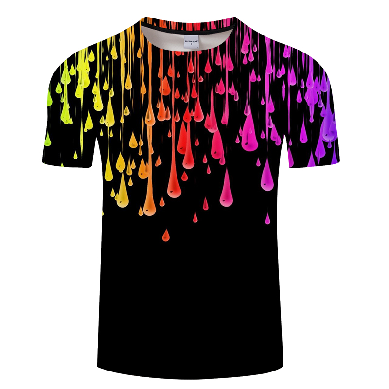 

The new style of men' leisure T-shirt, with colorful inked pattern printed t shirt and men, Beige