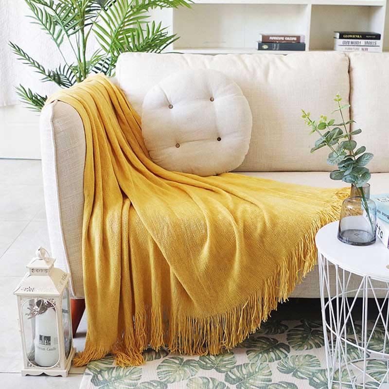 

Blanket with Tassel for Child Baby Sofa Couch Sleeping Plaid Cover Household Bedding Sheet Bedroom Bedding