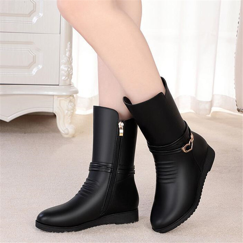 

More Velvet 2021 New Winter High Heels Riding Round Fashion Women's Shoes Snow Boots M55f, .02