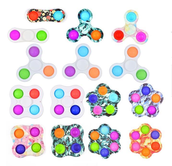 

Fidget toy push bubble silicone fingertip press key chain sensory ball children's key ring decompression toys