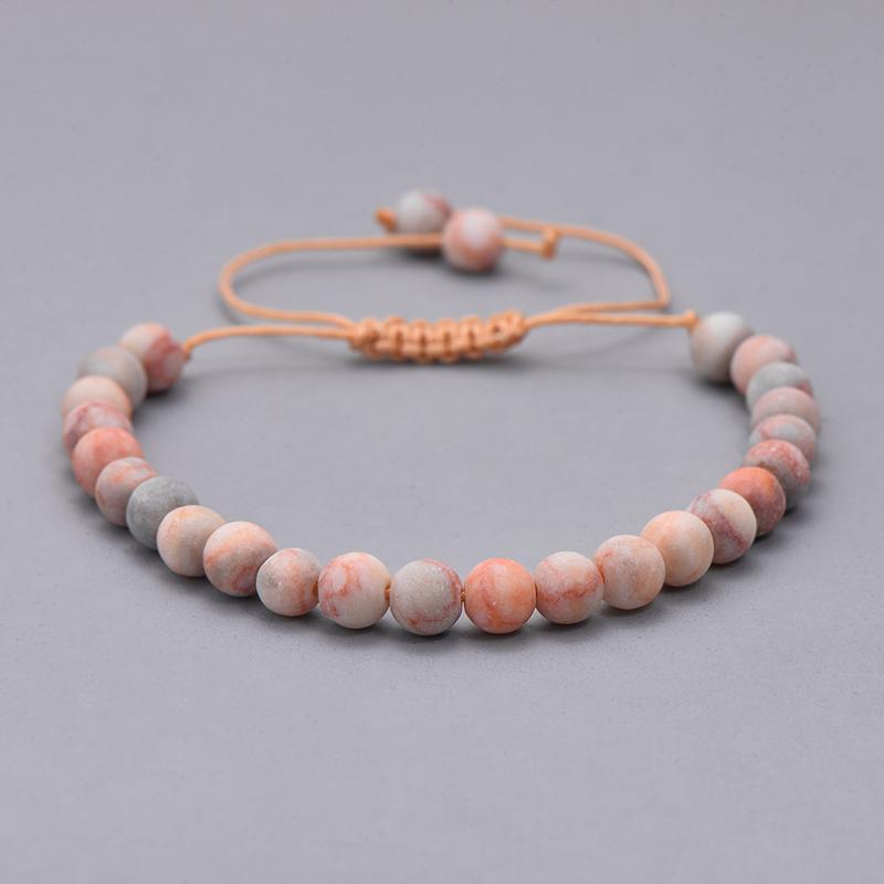 

Yorufan Natural 6mm MaBeads Network Stone Bracelets For Women Fashion Coffee Rope Braided Charm Friendship Bracelet Jewelry