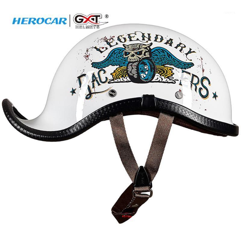 

GXT Retro Vintage Motorcycle Helmet Summer Breathable Moto Helmet Open Face Scooter Biker Motorbike Racing Riding New1, Gxt f08-a13