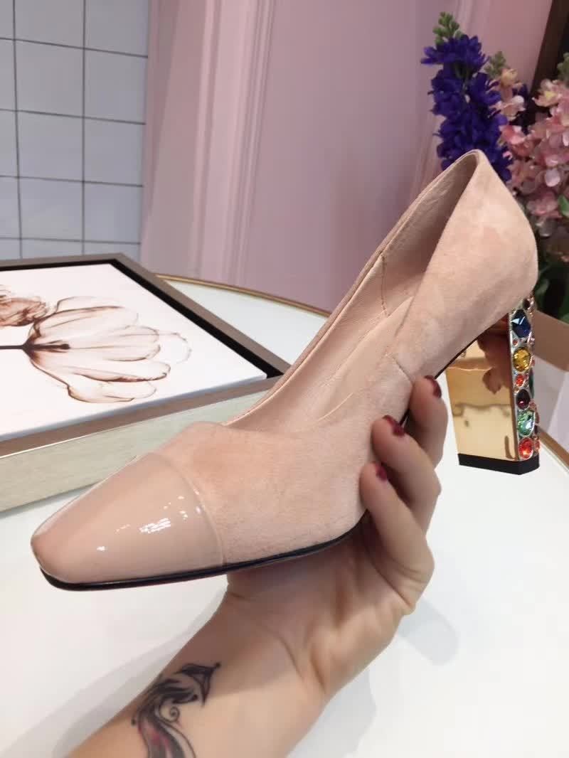 

New spring woman fashion chunky heel single shoes female high quality rhinestone high heel femal rhinestone heel slip on single shoes, As pic 1