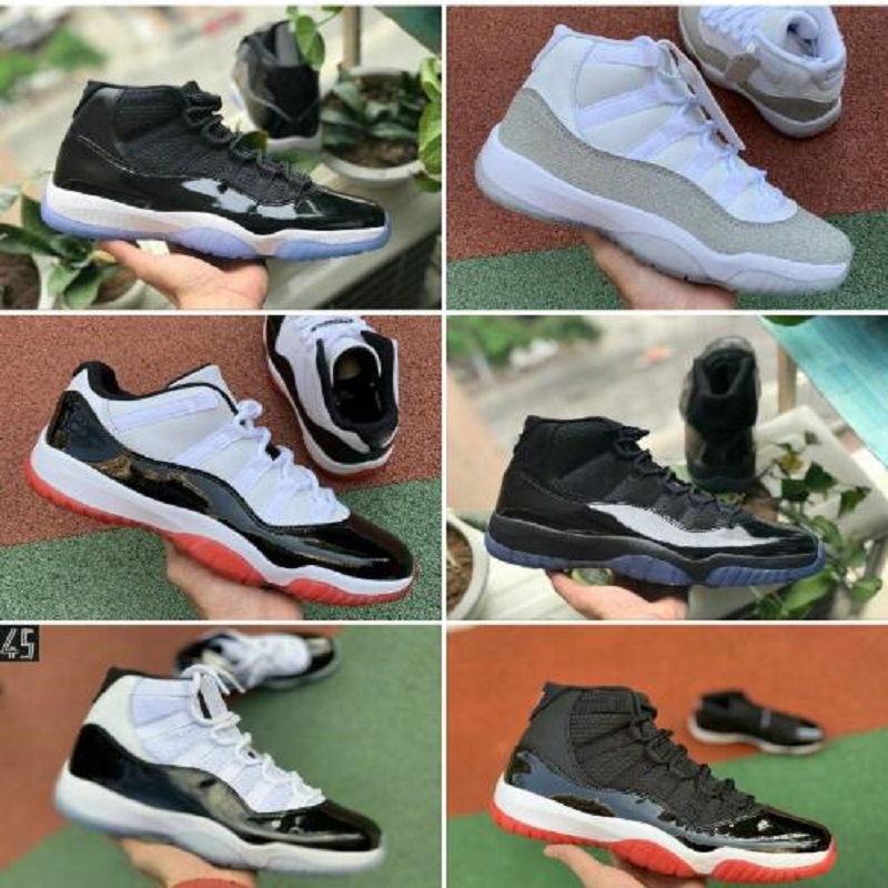 

25th Anniversary 11s Men Basketball Shoes mens basketball shoes Sneakers Bred 11s Gamma Blue Concord Space Jam Black Cat White Cement UNC 3, Color 33
