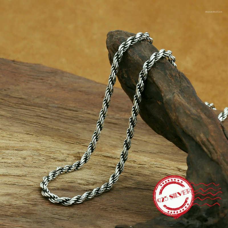 

S925 Sterling Silver Necklace Personality Fashion Classic Jewelry Hand-woven Twist Lovers Modeling 2020 New to send lover's gift1