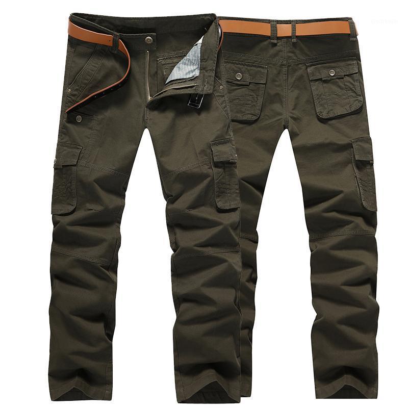 

New 2020 Casual Long Trousers Men Cargo Pants Multi Pockets Tactical Pants Men Outwear Streetwear Army Straight Slacks1, Black