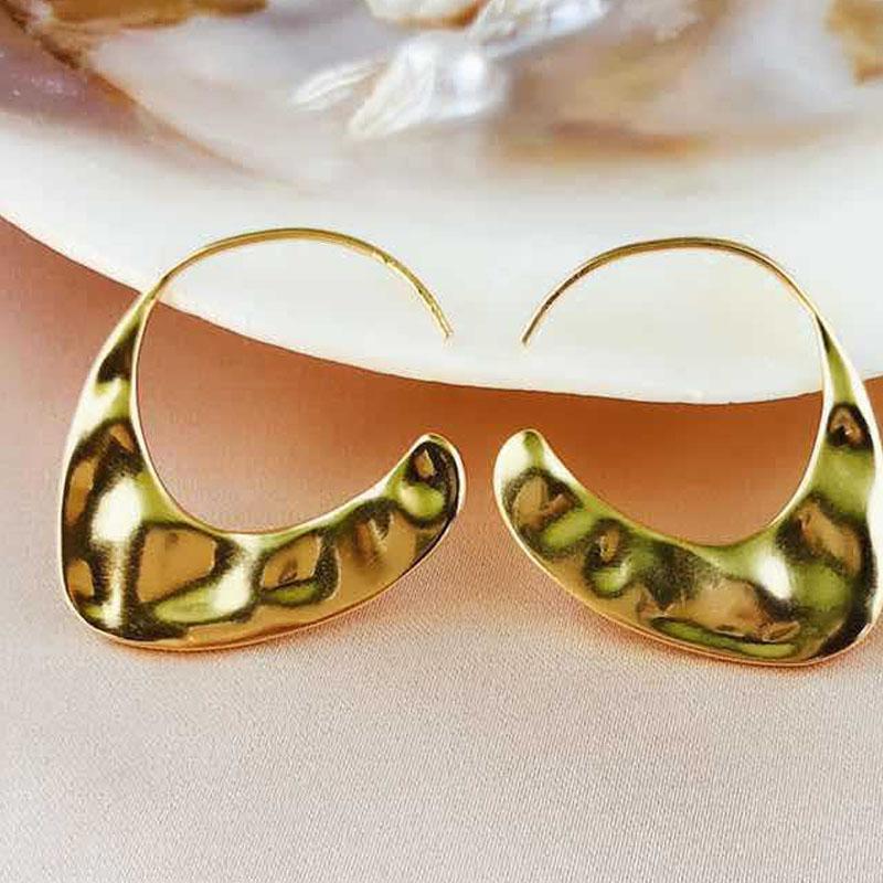 

2020 new designer gold stainless steel women's earrings catwalk geometry luxury jewelry popular Japan Korea