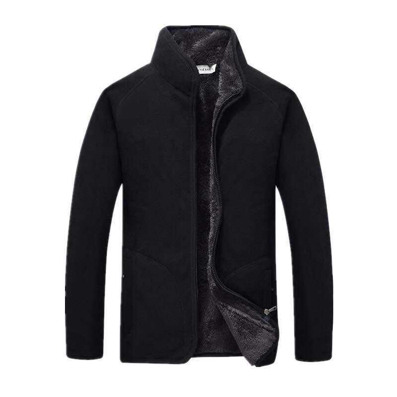 

Thick polar Fleece jacket men's autumn winter outdoor Coral fleece thermal coat Camping & Hiking Jacket Mountaineering clothes, Black