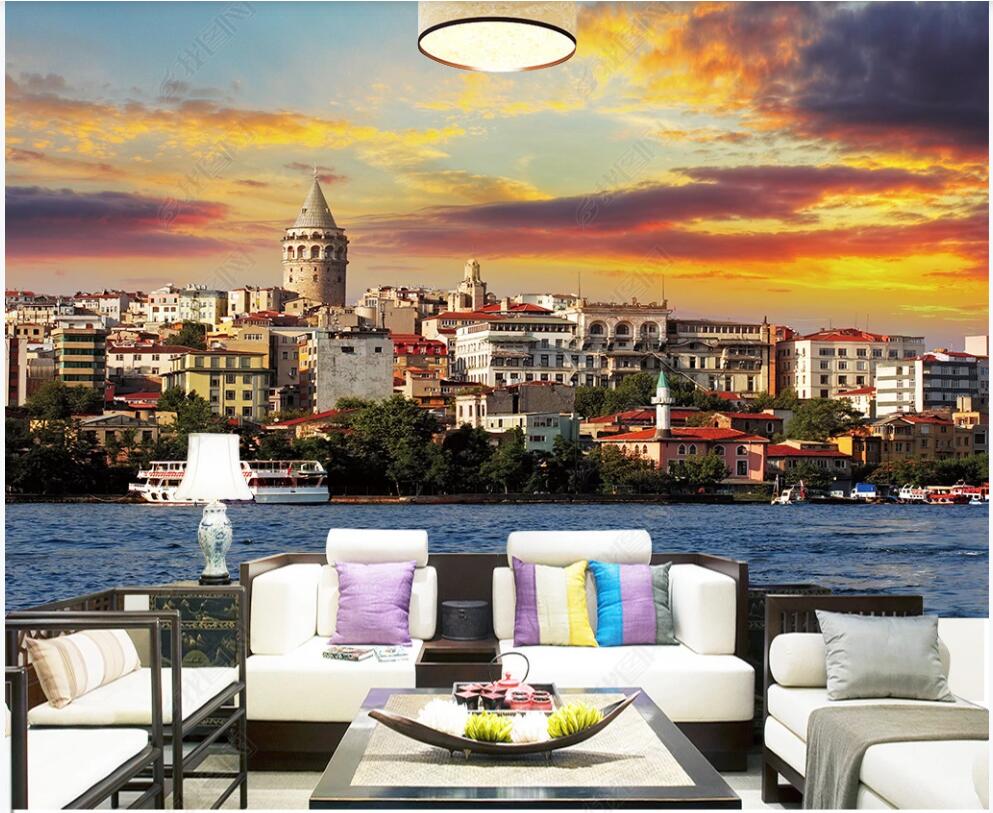 

3d wallpaper custom photo mural Beautiful city scenery seaside city home decor living room 3d wall murals wallpaper for walls 3 d, Non-woven wallpaper