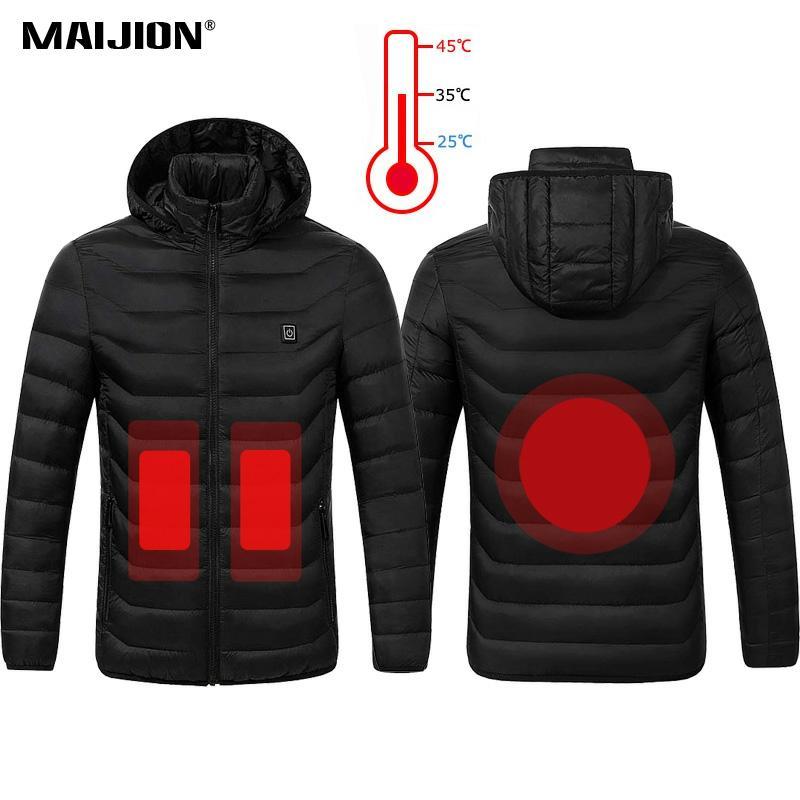 

Men Women Winter Heated Jackets Waterproof Warm Hiking Jackets Hooded Fleece Skiing Coat Thermal Heating Clothing, Heating pads