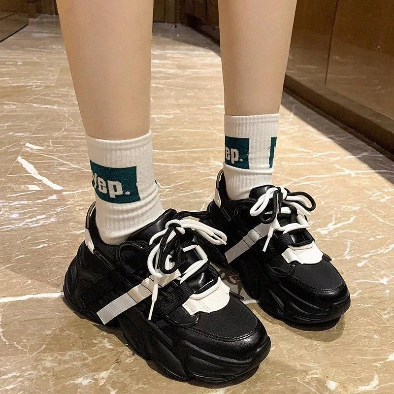 

Black Platform Sneakers Women Shoes 2020 Vulcanized Shoes Thick Sole Sneakers Women Chunky Trainers Zapatillas Mujer #hM9N