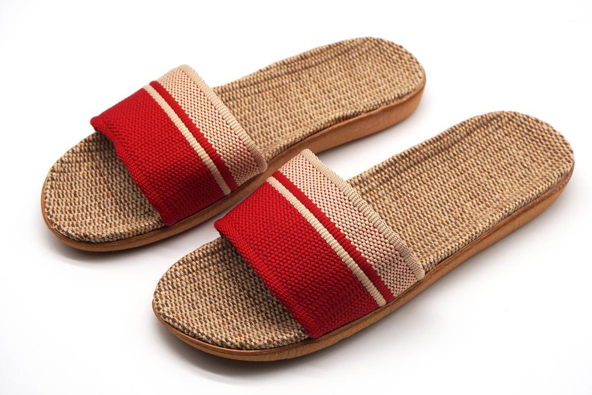 

Summer Flax Slippers For Women Casual Linen Slides Home Slippers Indoor Shoes Woman Open Toe Linen Slip Flops1, Blue