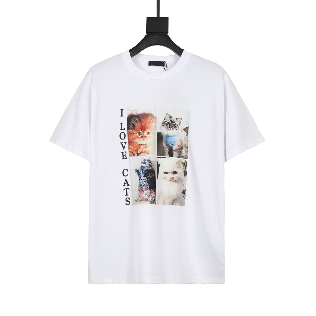 

Men's & Women's T-shirt 21SS Fashion Matching Digital Printed Animal Print Trend Letter Short Sleeve High Quality T-shirt -L WF2102133, White