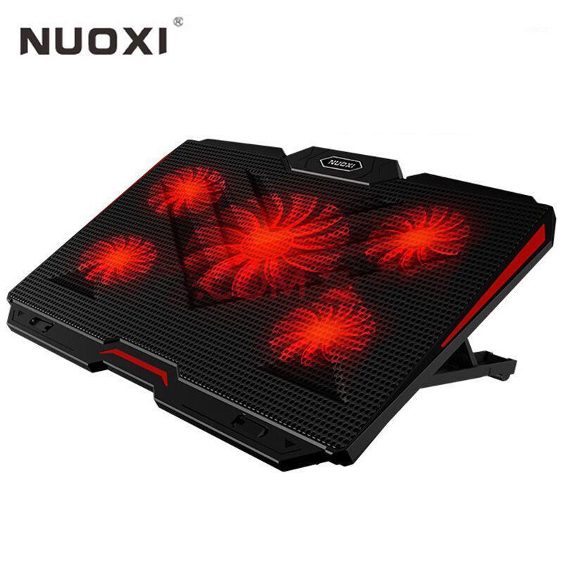 

NUOXI Gaming Laptop Cooler 2 USB Ports and Five Big cooling Fan Laptop Cooling Pad LED Backlit Notebook Stand For 12-17 inch1