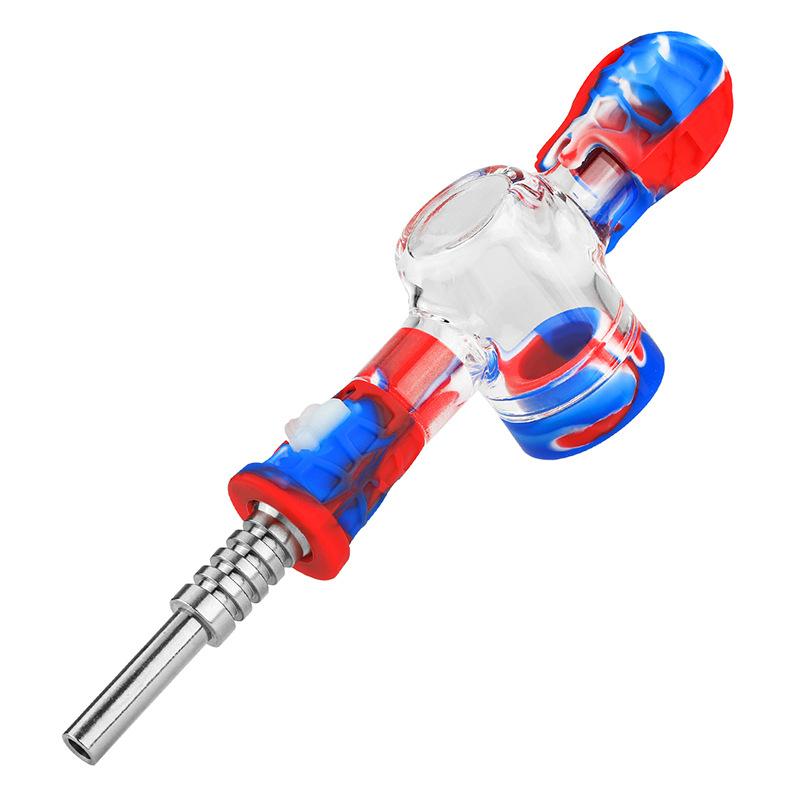 

combination Multifunctional Pipe kit and Nector Collector with stainless steel tip silicone oil rig bong water