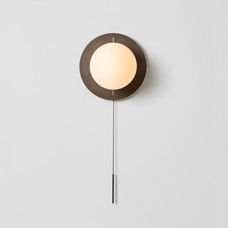 

Post-modern copper bedside bedroom lamp minimalist art bedside creative light luxury designer living room model room wall lamp