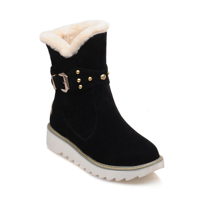 

2021 New Fashion Short Low Heels Ankle for Woman Russia Keep Warm Snow Women Round Toe Wool Winter Boots Size 34-43 Gud3, Beige