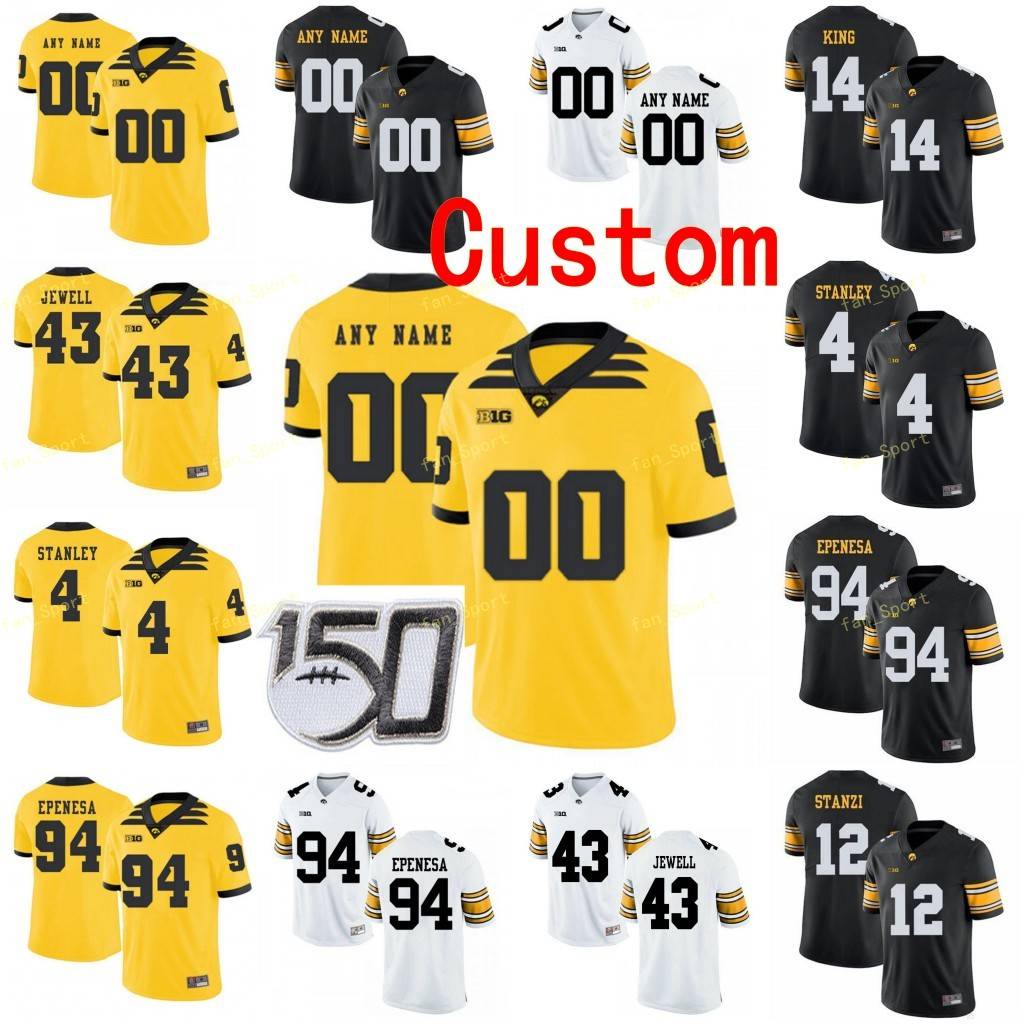 

Custom Iowa Hawkeyes College Football Jersey 10 Mekhi Sargent 12 Brandon Smith Ricky Stanzi 14 Desmond King Men Women Youth Stitched