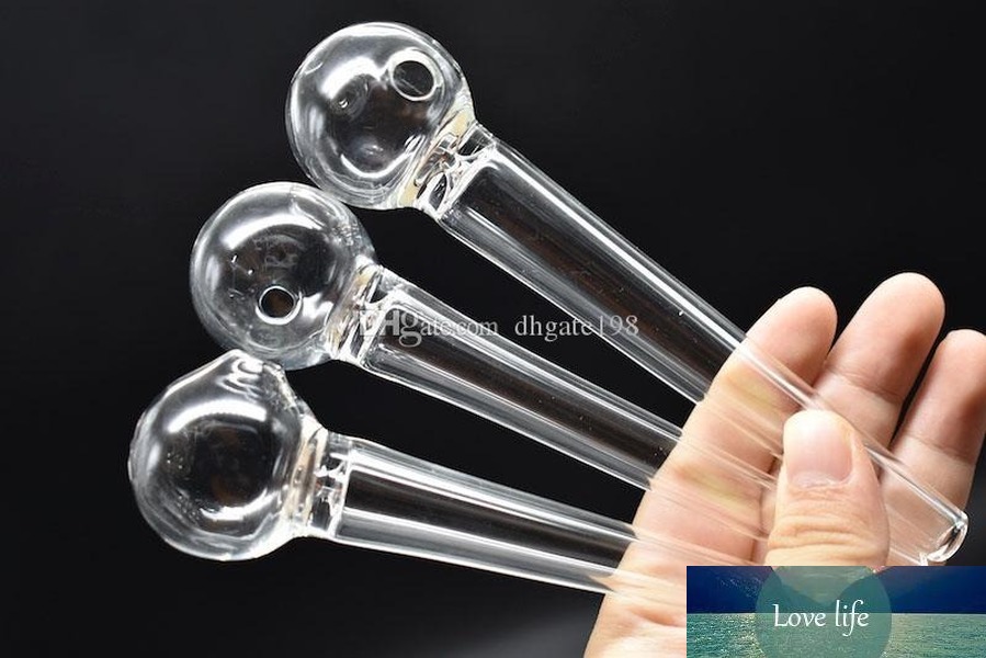 

Newest High Quality Pyrex Glass Oil Burner Pipe Clear Tube oil Pipe Thick Glass smoking Hand Tobacco Dry herb cigarette pipe