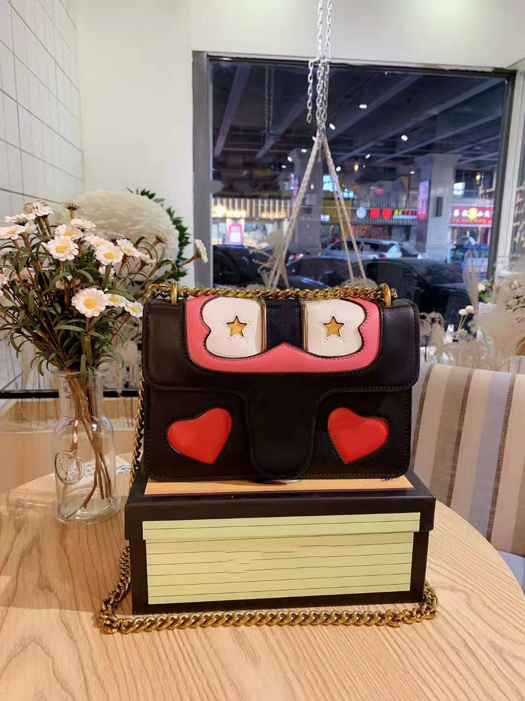 

The Chain Small Bag Female New Joker Inclined Shoulder Bag Web Celebrity Texture Color Matching Love Package Designer Women Handbags Tote, Customize