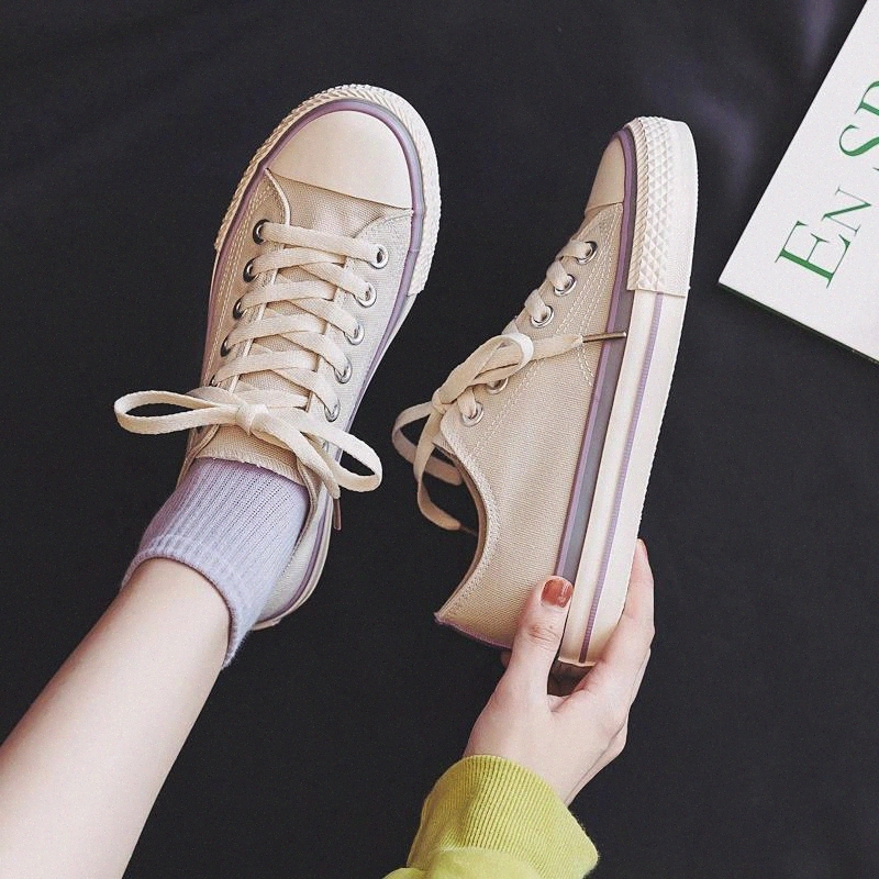 

Sneakers Women Canvas Shoes 2020 New Autumn Fashion Casual Breathable Solid Color Comfortable Flats Sneakers Shoes Women #bB6F