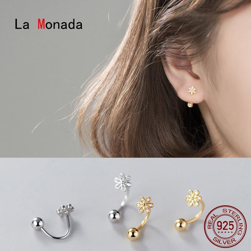 

La monada Flower Women Earrings Stud 925 Sterling Silver Earring Minimalist Korean Stud Earrings For Women Silver 925 Female