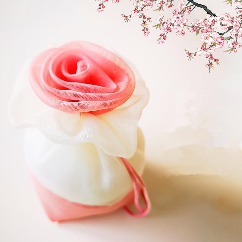 

10pcs High Quality Polyester Wedding Candy Dragee Bags Flower Gift Bag Multi-Color Drawstring Gift Bags Cake Packaging Wrapping1