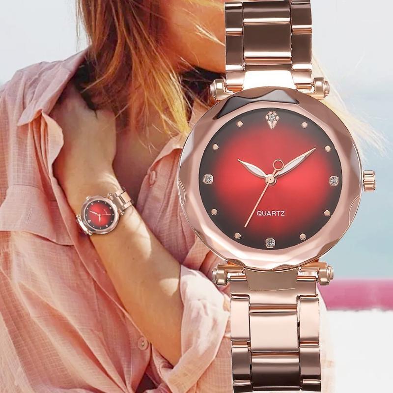 

Wristwatches Ceasuri Ladies Quartz Watch Women Stainless Steel Band Dress Watches Relogio Feminino Bayan Kol Saati1, Brown