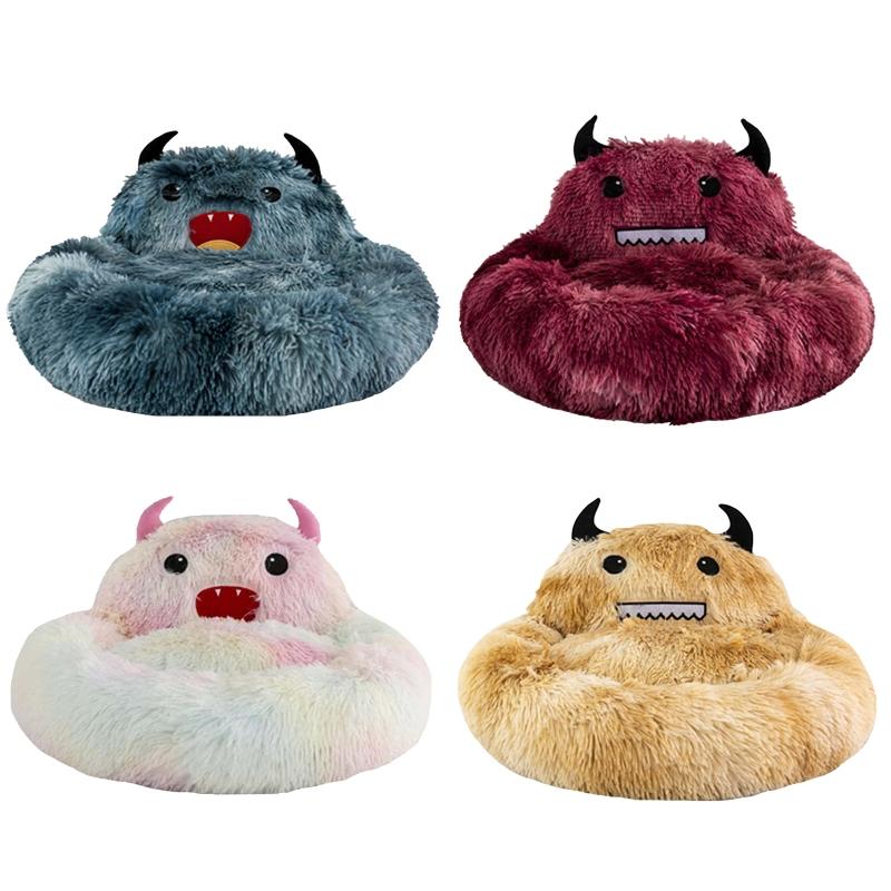 

Plush Monsters Shape Pet Sleeping Bed Warm Winter Cat Nest Mat Washable Kennel Lovely Dog Bed Sofa Cushion Fluffy Soft