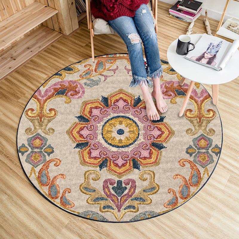 

Bohemia Mandala Flower Round Carpet Sofa Bedside Area Rug Doormat Table Chair Mat Home Decor Rug Carpets for Living Room1, No.3