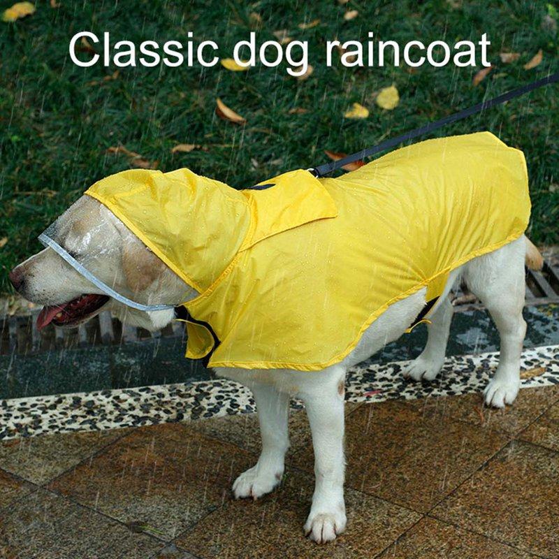 

Samoyed Labrador Portable Dog Raincoat Pet Supplies Waterproof Clothes Easy Clean Outdoor Hooded Jumpsuit Reflective Strip, Yw