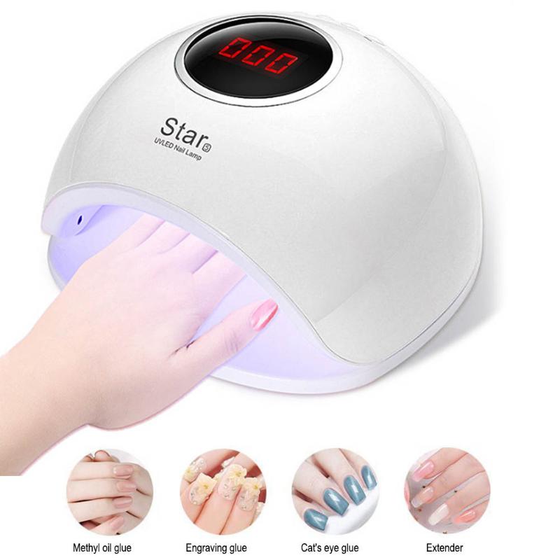 

4 Gear Timing Manicure LED UV Nail Polish Lamps 72W Nails Dryer Ice Lamp Auto Sensor Manicure Dry Nail Drying Gel Light Lamp, Pink