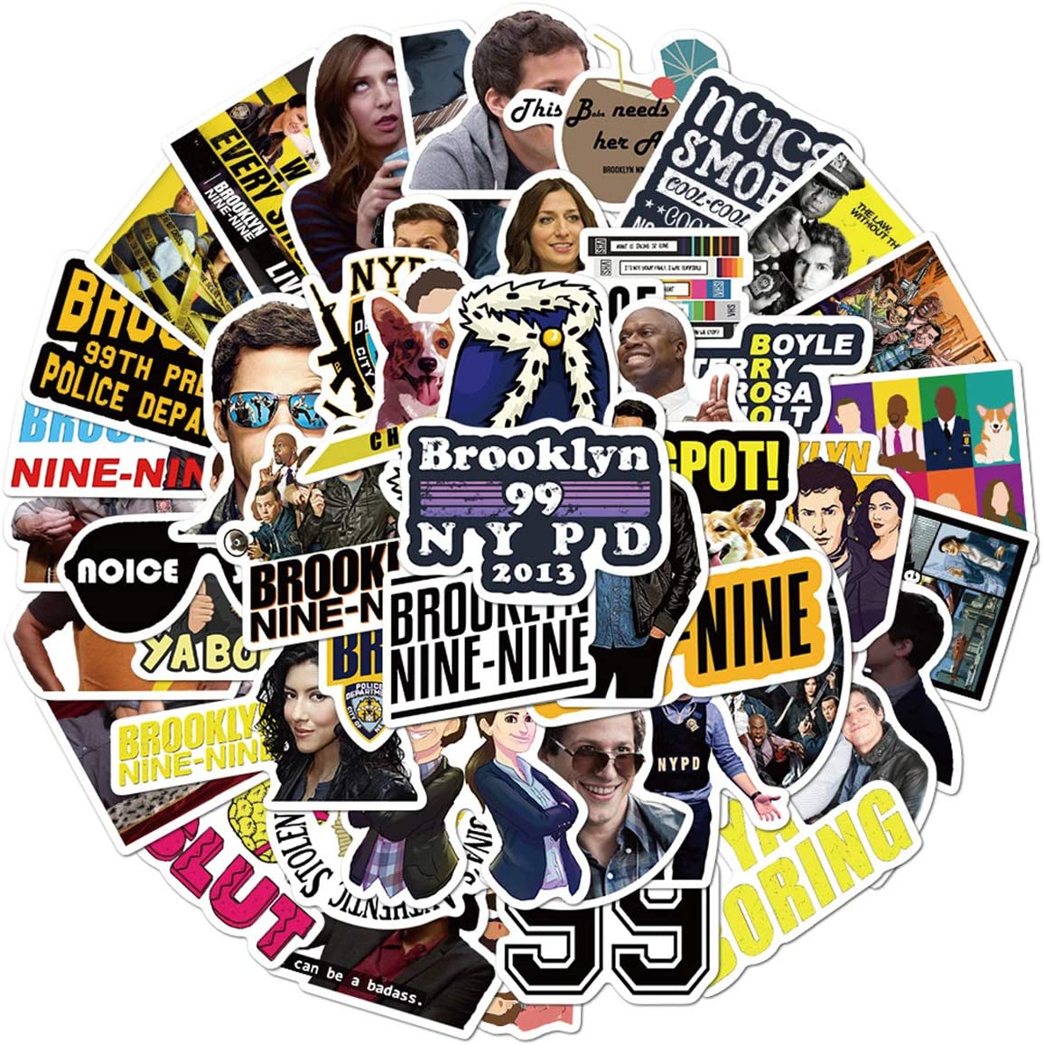 

50Pcs/Lot TV Stickers Brooklyn Nine-Nine Variety Vinyl Waterproof Car Sticker Motorcycle Luggage Decal Graffiti Patches Skateboard Stickers