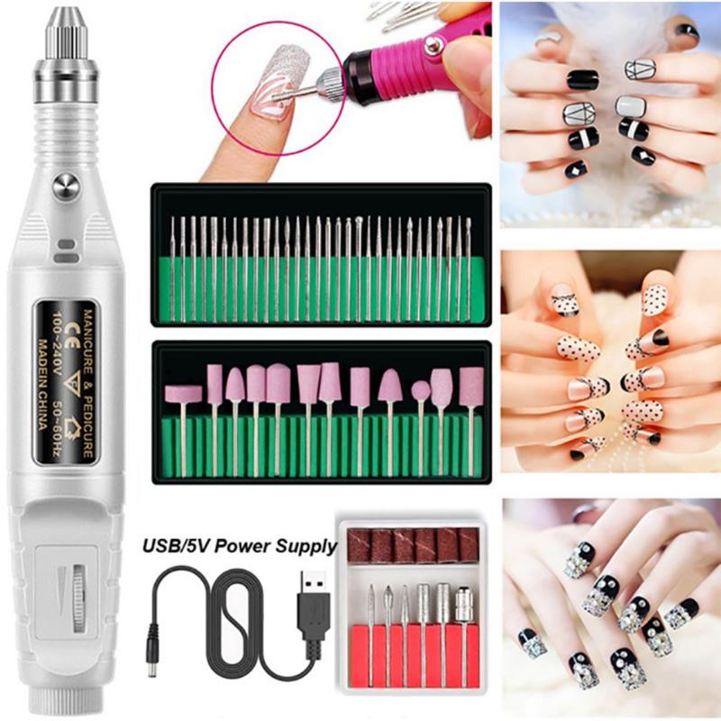 

3Pcs/Set Professional Nail Polisher Nail Electric Drills File Polishing Set Tool Pedicure Machine Portable Dropshipping