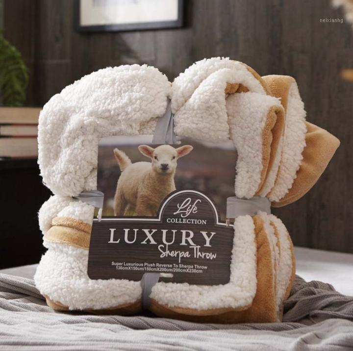 

Double Thicken Warm Coral Fleece Blanket Lamb Flannel Blanket Quilt Sheet Double Winter Blanket1