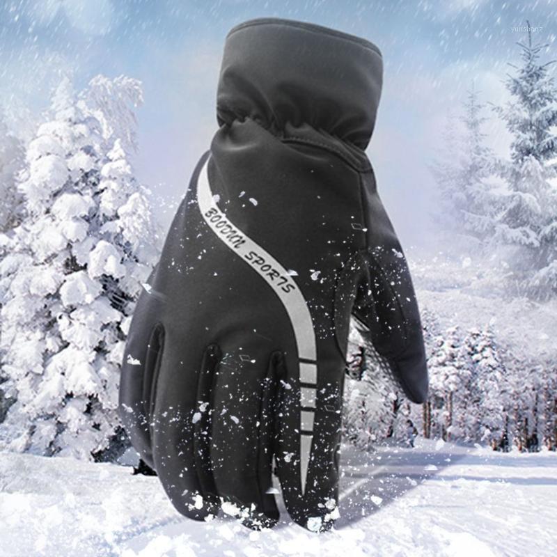 

Winter Skiing Gloves Women Men Gloves With Reflective Tape Windproof Waterproof Non-slip Warm for Outdoor Sport1, Blue