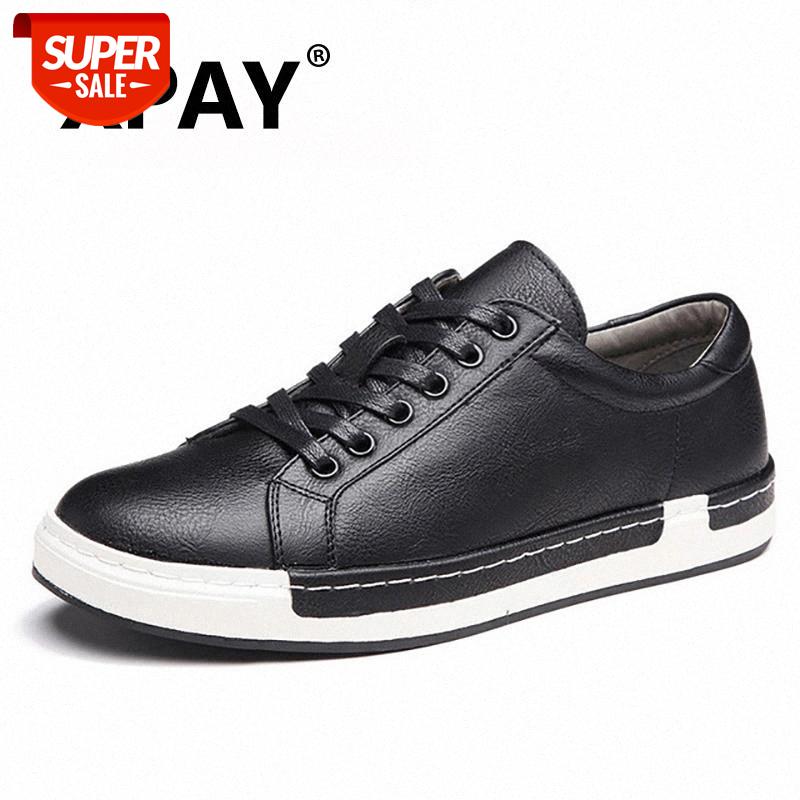 

XPAY 2019 Casual Shoes Men Fashion Handmade Vintage Shoes Brown Brand Male Genuine Leather Men's Leisure #XC6d