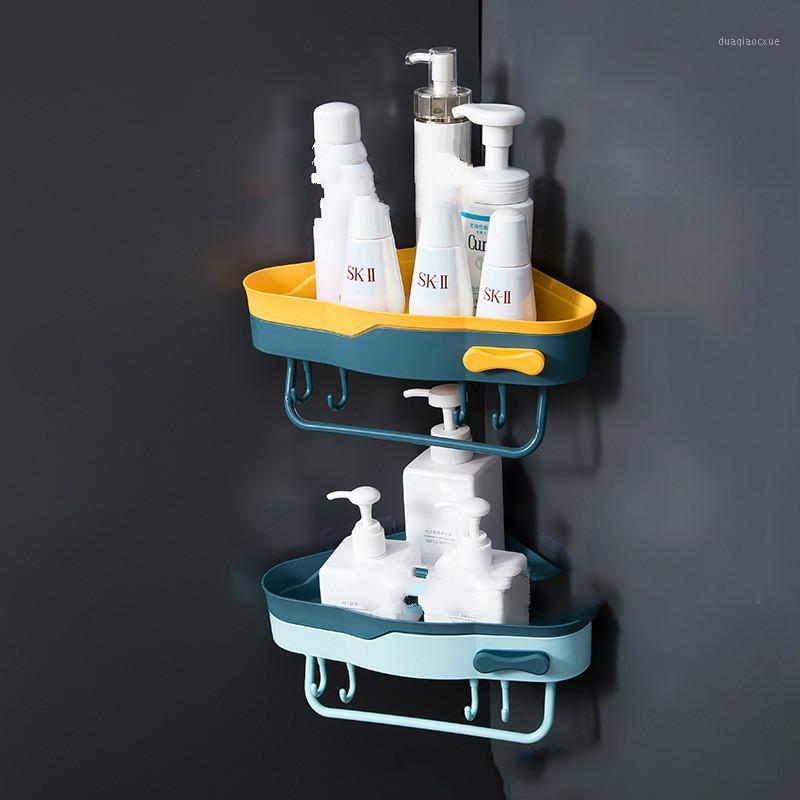 

Wholesale punching-free wall-mounted gable rack corner rack kitchen small storage finishing bathroom storage1