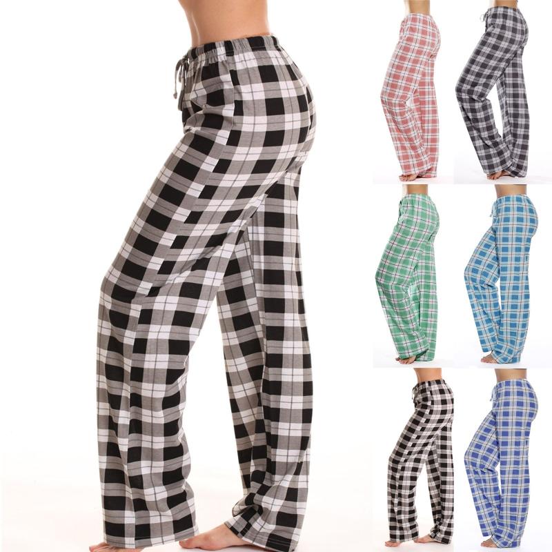

Women's Sleepwear Fleece Pajamas Casual Loose Print Plaid Trousers Ladies Warm Sleep Comfortable Straight Pants Drawstring Home, Black;red