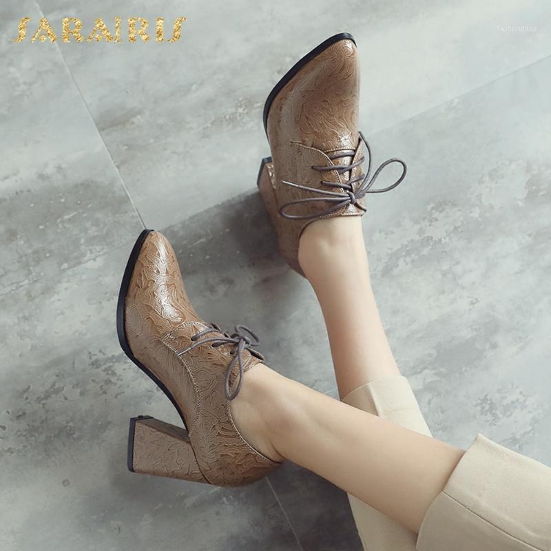 

Sarairis 2020 Big Sizes 43 High Quality Office Ladies Pumps Woman Shoes Lace Up Pointed Toe Elegant Fashion Pumps Female1, Apricot