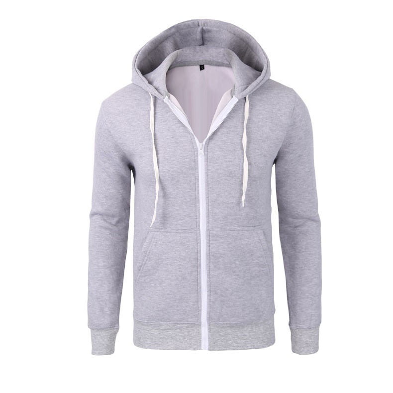 

2021 Brand New Men' Hoodies Sweatshirts Zipper Jacket Solid Cardigan for Male Hoodie Sweatshirt, Light grey