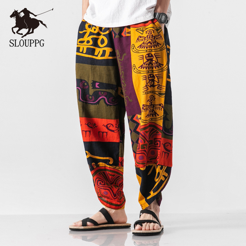 

Hip Hop Harem pants Mens Spring Summer Chinese Style Joggers Pants Men Sweatpant Stitching color Casual Trousers Harem pants men 201114, X2