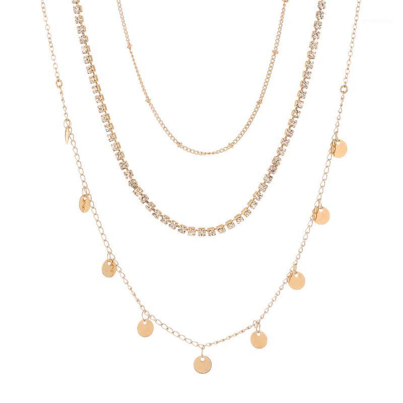 

Krasivaya Gold Color 3 Line Necklace For Women1